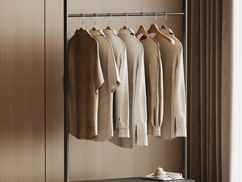 现代意式衣架su模型