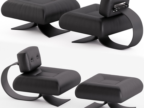  奥斯卡·尼迈耶设计的阿尔塔椅与脚凳3d模型 