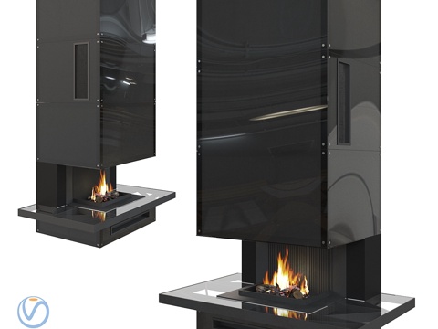  阁楼壁炉3d模型 