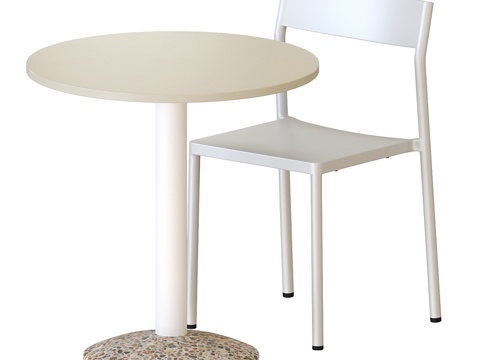  干草编织椅与陶瓷桌3d模型 