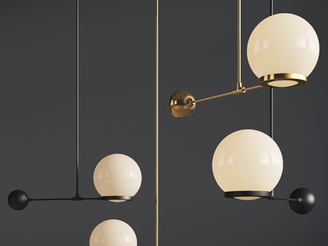  O &amp; G Contrapesso 8 英寸球形 LED 吊3d模型 