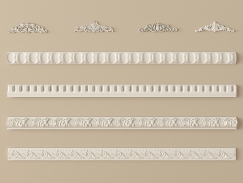 法式石膏线 雕花 石膏线条su模型su模型