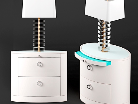  黑斯廷斯床头柜与费里斯台灯3d模型 