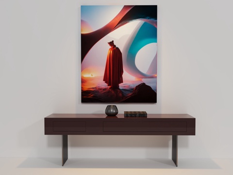  现代边柜3d模型 