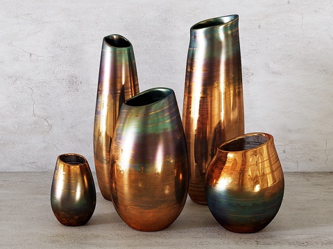  West Elm - 流光曲线花瓶3d模型 