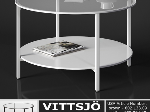  宜家维特肖茶几3d模型 