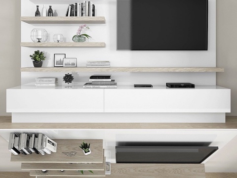  电视柜套装063d模型 