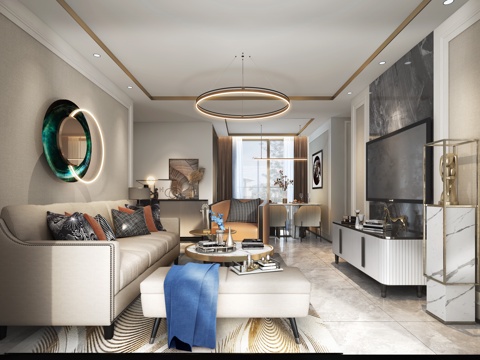 轻奢别墅 样板间 最新全套施工图 效果图合集cad施工图