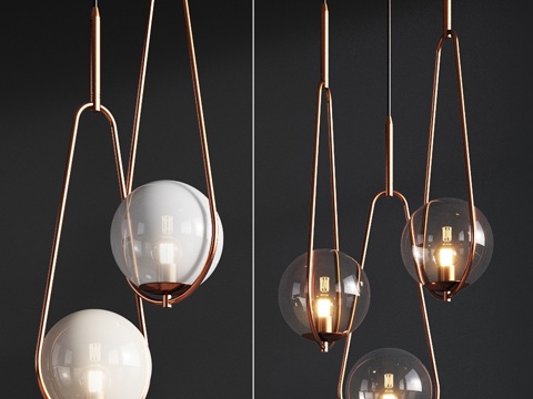  吊灯 Loop Brass Kare Design3d模型 