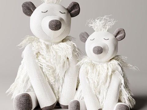  毛绒北极熊3d模型 