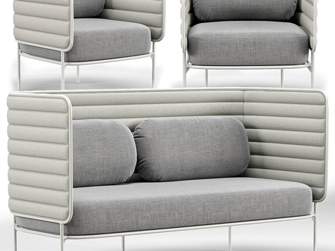  胶囊户外长椅与休闲椅3d模型 