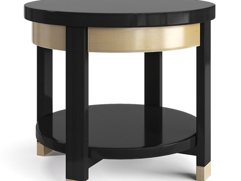  卡拉可尔格子纹圆桌3d模型 