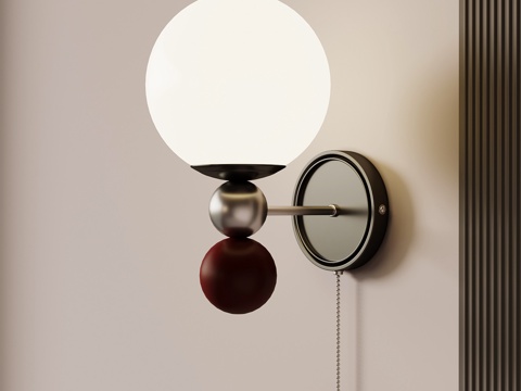 现代意式壁灯 球形壁灯su模型