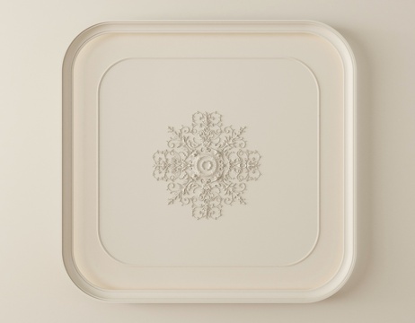  法式天花吊顶 石膏灯盘3d模型 