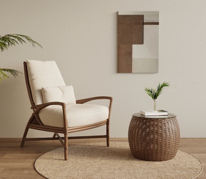  侘寂中古休闲椅 休闲沙发 单人椅3d模型 