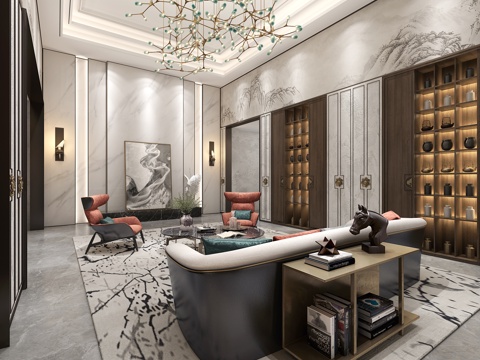  轻奢别墅 样板间 最新全套施工图 效果图合集cad施工图 