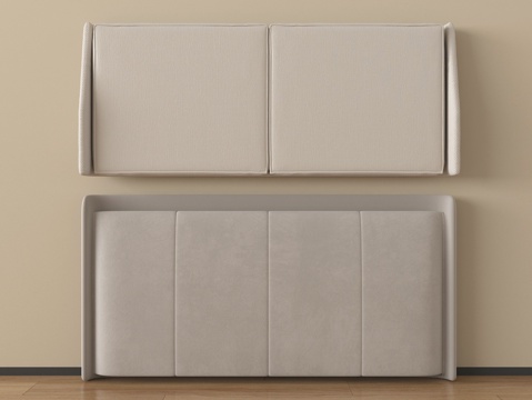  现代床靠背 床品 床头su模型 