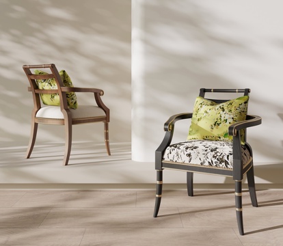  法式中古椅子 休闲椅3d模型 