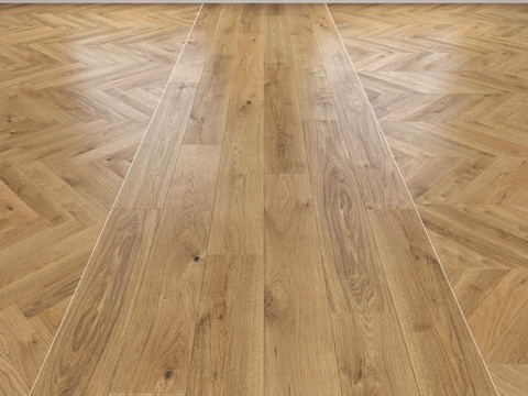  橡木拼花地板，3种类型。圣诞树纹、直线纹、人字纹3d模型 