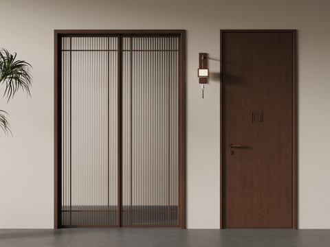 新中式门su模型