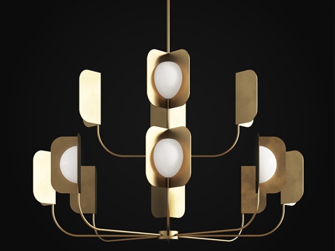  mmlampadari 叶形枝形吊灯3d模型 