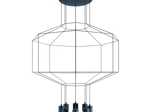  Vibia Wireflow 0299 八角方形吊灯3d模型 
