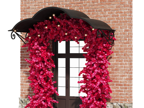  装饰花卉 拱形花饰3d模型 