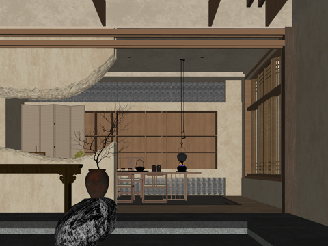  客厅 茶几 茶室 卫生间 餐厅 茶桌组合 茶台 工装 厨房su模型 