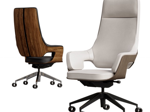  现代办公椅组合 老板椅 大班椅 意式办公椅3d模型 