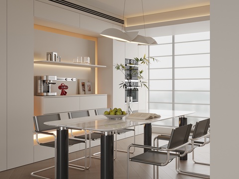 现代家居餐厅su模型