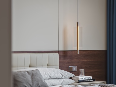  现代意式轻奢主卧室3d模型 