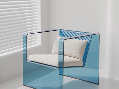  现代休闲椅 亚克力单人椅3d模型 