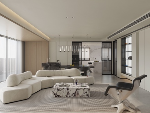  轻奢大平层 样板间 最新全套施工图 效果图合集cad施工图 