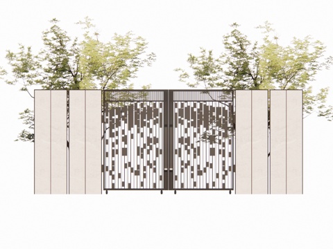 造景 水景 门 微景观 室内造景 屋顶花园 庭院门 庭院灯su模型