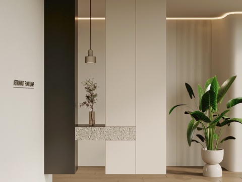  现代玄关 入户隔断su模型 