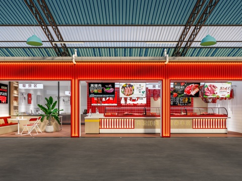  市场猪肉铺3d模型 