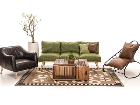 沙发茶几su模型