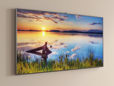  现代电视机 智能电视 壁挂电视3d模型 