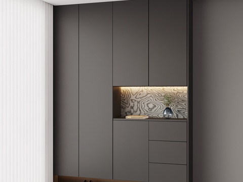 现代鞋柜 玄关柜su模型