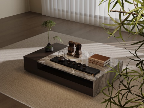  新中式茶几3d模型 