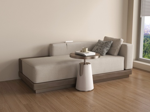  现代卡座沙发 贵妃椅 侘寂su模型 