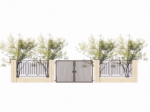 造景 水景 门 微景观 室内造景 屋顶花园 庭院门 庭院灯su模型