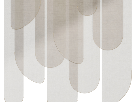  新中式布艺窗帘 遮阳帘 罗马帘3d模型 