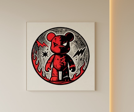 现代黑白卡通挂画su模型