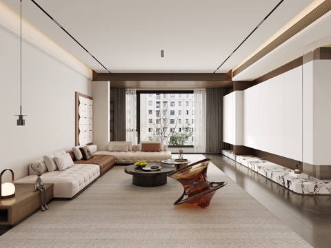  轻奢意式 样板间 最新全套施工图 效果图合集cad施工图 