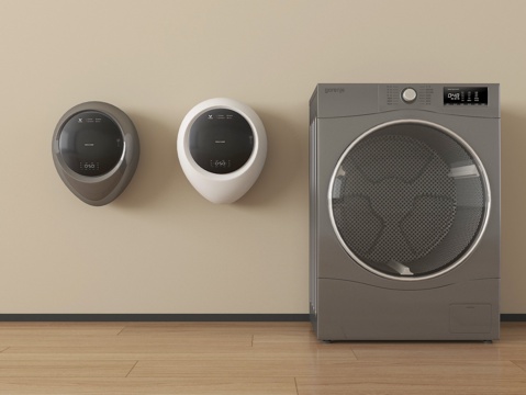  现代洗衣机 壁挂式洗衣机3d模型 
