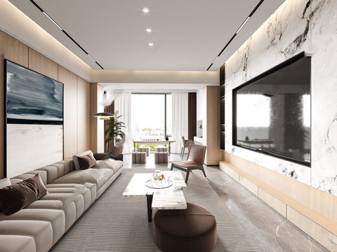  轻奢意式 样板间 最新全套施工图 效果图合集cad施工图 