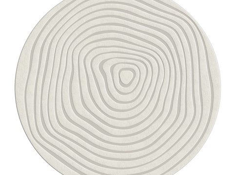  现代奶油风圆形条纹布艺地毯3d模型 