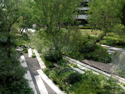  现代公园景观 林下空间 户外座椅su模型 