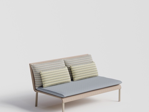  roberti 现代户外 庭院花园 双人休闲椅 双人沙发组合3d模型 